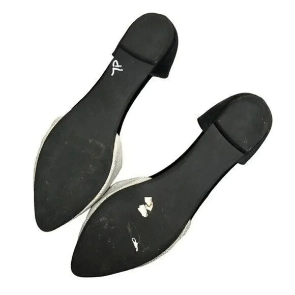Jeffrey Campbell Vintage In Love Black Silver D'Orsay Flats 7 - Picture 2 of 2